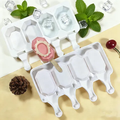Stampo per Gelato in Silicone Ottagonale Fai da Te Macchina per Ghiaccioli Fatti in Casa Stampo in Silicone Flessibile per Gelati Ghiaccioli Fai da Te Strumento per Dolci da Cucina Riutilizzabile