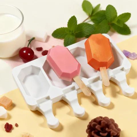 Stampo per Gelato in Silicone Ottagonale Fai da Te Macchina per Ghiaccioli Fatti in Casa Stampo in Silicone Flessibile per Gelati Ghiaccioli Fai da Te Strumento per Dolci da Cucina Riutilizzabile