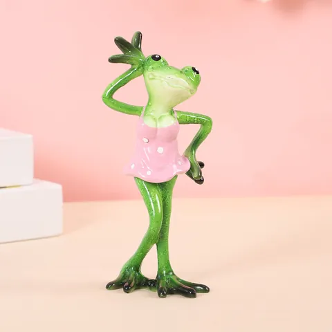 Kreative Frosch Harz Dekofigur Romantischer Heiratsantrag Frosch Mit Herz Rosa Kleid Frosch Valentinstag Geschenk Tischdeko Home Dekor