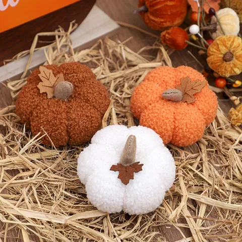 Halloween Plush Pumpkin Ornament Harvest Festival Thanksgiving Fabric Pumpkin Table Window Scene Layout Decoration