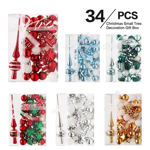 Christmas Ornament Ball Assorted Painted Mini Tree Hanging Decoration For Holiday Home Party Decor Multi Color Finial Star
