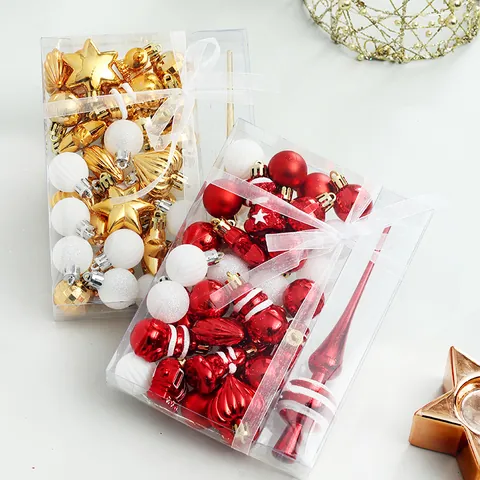 Christmas Ornament Ball Assorted Painted Mini Tree Hanging Decoration For Holiday Home Party Decor Multi Color Finial Star