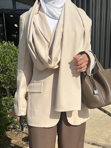 Women Cape Style Slim Fit Blazer Hollow Out Patchwork Polyester Long Sleeve V Neck Suit Jacket Solid Color Commuter Outerwear