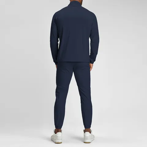 Recycled Nylon Spandex Men Sports Jacket Water Repellent Quick Dry Fitness Top Stand Collar Full Zip Outerwear