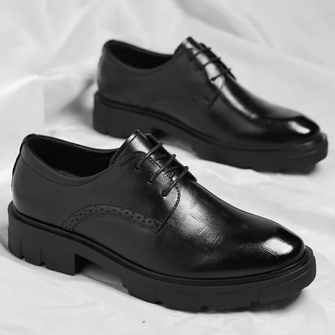 Herren Business Formelle Lederschuhe Höhenvergrößerung 8cm 10cm Brogue Derby Schuhe Schnürschuhe Büro Professional Dress Shoes Herren