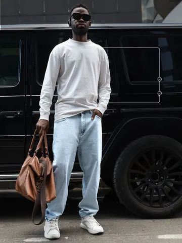 Men Loose Straight Wide Leg Jeans Spring Autumn Washed Denim Cotton Relaxed Fit Streetwear Fashion Casual Denim Trousers
