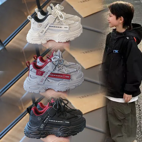Kids Breathable Mesh Sneakers Boys Girls Fashion Casual White Shoes Lightweight Sports Running Shoes Outdoor Shoes