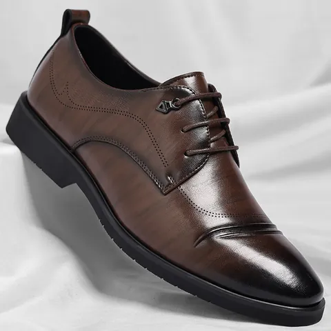 Scarpe Derby Uomo Business Vintage Formali in Cuio Rigenerato Scarpe Eleganti Brogue Traspiranti Resistenti All'usura per Ufficio Matrimonio Moda