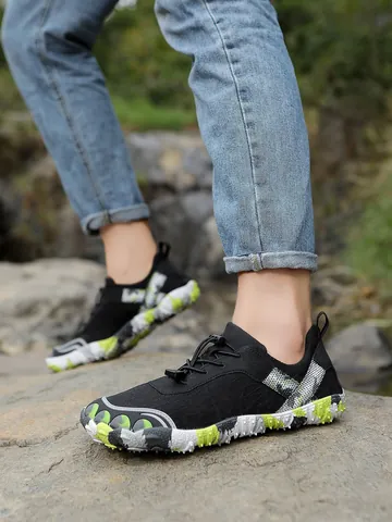 Unisex Outdoor Hiking Shoes Non-slip Trekking Walking Sneakers Breathable Printed Mesh Camping Fitness Training Shoes