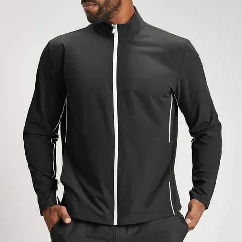 Heren Gerecycled Nylon Kleurblok Sportjas Ademend Sneldrogend Staande Kraag Ritssluiting Outdoor Fitness Casual Sportieve Jas