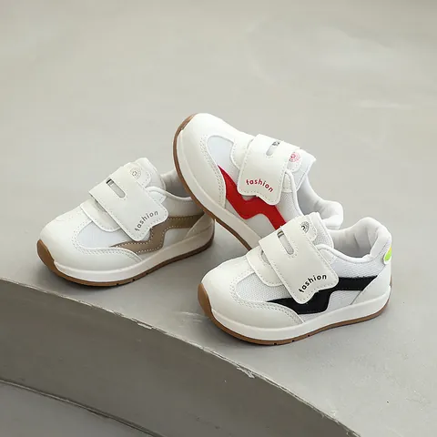 Kids Sneakers Breathable Mesh Artificial Leather Non-slip Velcro Running Shoes For Boys Girls Casual Toddler Spring Autumn Shoes