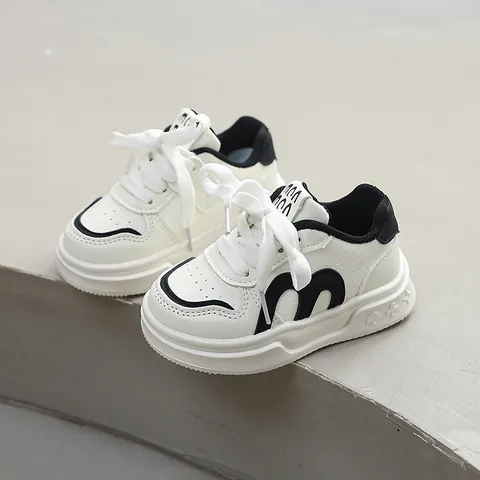 Girls Fashion Skate Shoes Kids Casual Sneakers Synthetic Leather Anti Slip Velcro Flat Shoes For Toddler Spring Autumn