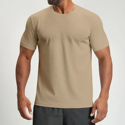 Unisex Quick Dry Sports T-Shirt Breathable Polyester Mesh Round Neck Short Sleeve Top For Gym Fitness Yoga Running Workout