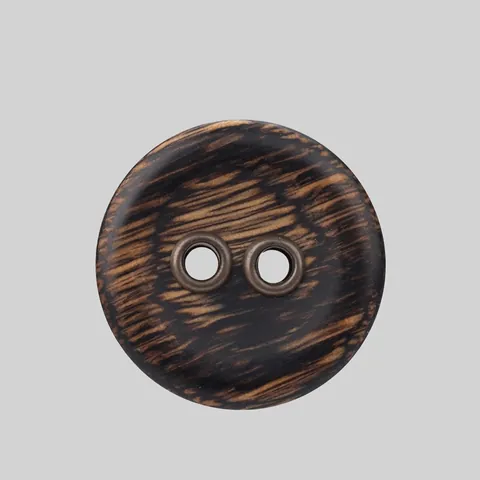 High End Ebony Wood Round Buttons With Antique Metal Eyelet For Coats Jackets Suits Blazers Shirts Sewing Craft Accessories