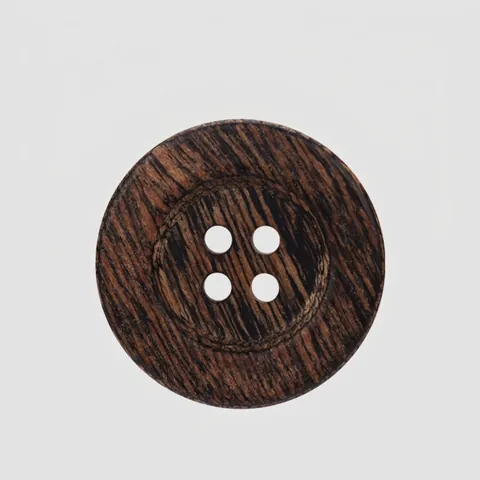 Ebony Wood Buttons Round Four Hole Natural Grain Sewing Accessory For Premium Overcoat Suit Jacket Fashion Apparel Embellishment