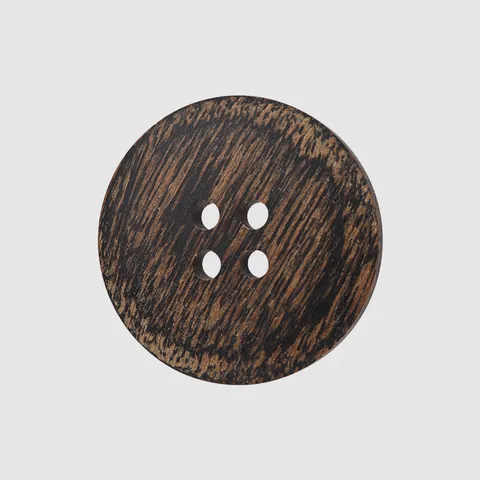 Ebony Wood Buttons Round Four Hole Natural Grain Sewing Accessory For Premium Overcoat Suit Jacket Fashion Apparel Embellishment