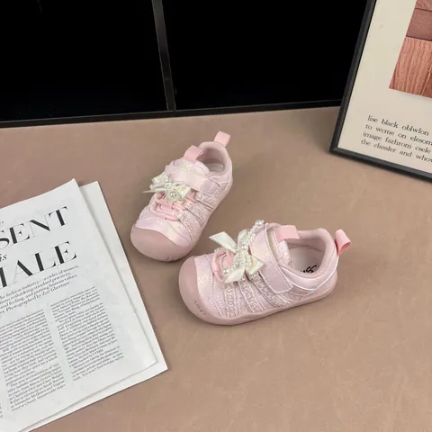Süße Mädchen Freizeitschuhe Mit Perlen Fliege Pailletten Weiche Sohle Leichte Turnschuhe Für Kleinkinder Prinzessin Schuhe