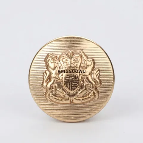 Vintage Brass Buttons Metal Shank Buttons For Clothing High End Heraldic Embossed Decorative Buttons For Suit Coat Blazer Jacket