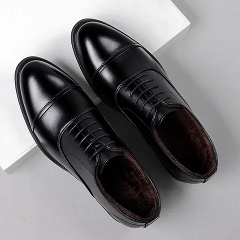 Herren Business Formelle Leder Schuhe Cap Toe Schnürung Britischer Stil Warm Gefütterte Oxford Schuhe Für Hochzeit Büro