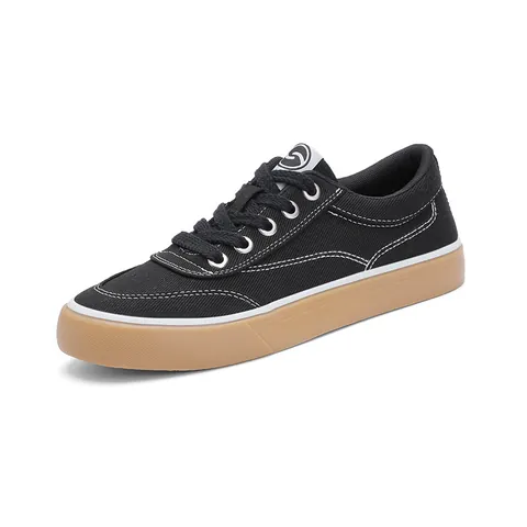 Herren Casual Stoffschuhe Low Top Mode Flach Schnürschuhe Einfarbig Skateschuhe Mit Gummisohle Für Den Täglichen Sport