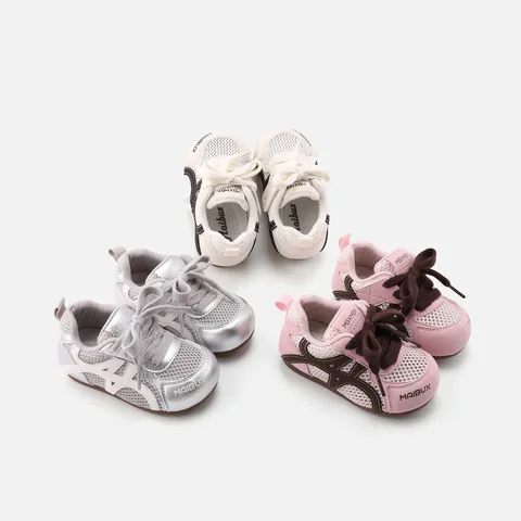 Breathable Children Board Shoes Microfiber Leather Mesh Toddler Sneakers Soft Sole Anti-Slip Casual Walking Shoes For Kids