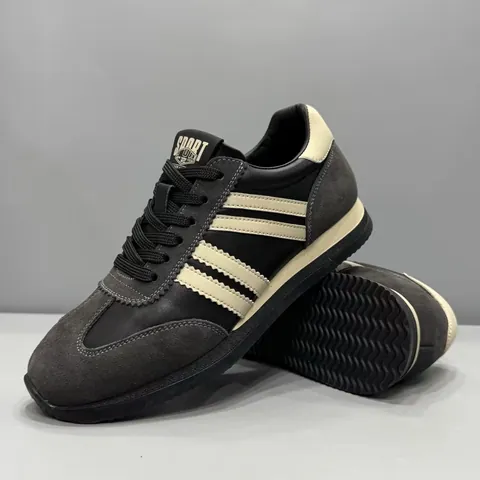 Chaussures German Army Trainers Vintage en Cuir Homme Semelle Plateforme Sneakers Retro GAT Chaussures de Marche Casual Homme