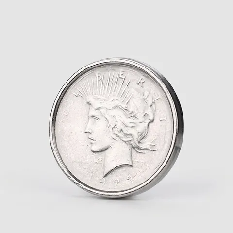 Botones de Metal Vintage Diseño Moneda Peace Dollar en Relieve Botones Decorativos con Vástago para Abrigo Traje