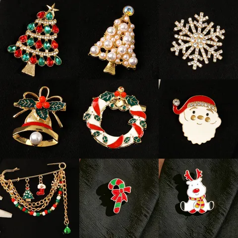 Elegant Christmas Tree Brooch Pin For Women Alloy Fashion Artificial Pearl Rhinestone Pin Festive Jewelry Accessory Christmas Gift
