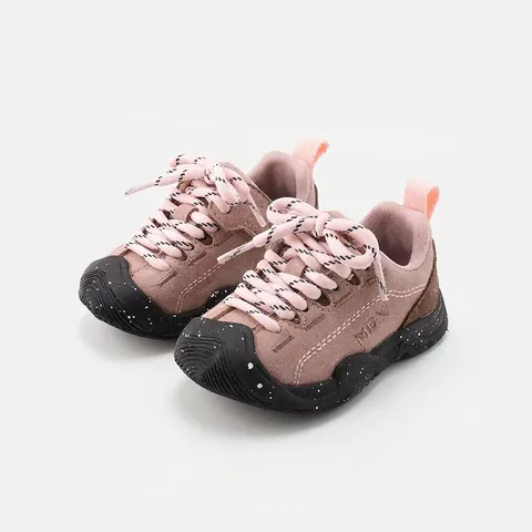 Kids Soft Sole Casual Shoes Pigskin Anti-slip Outdoor Sneakers For Toddler Boys Girls Contrast Color Hook And Loop Shoes