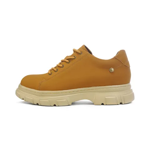 Women British Style Vintage Platform Shoes Cow Split Leather Round Toe Lace Up Fashion Height Increasing Streetwear Shoes