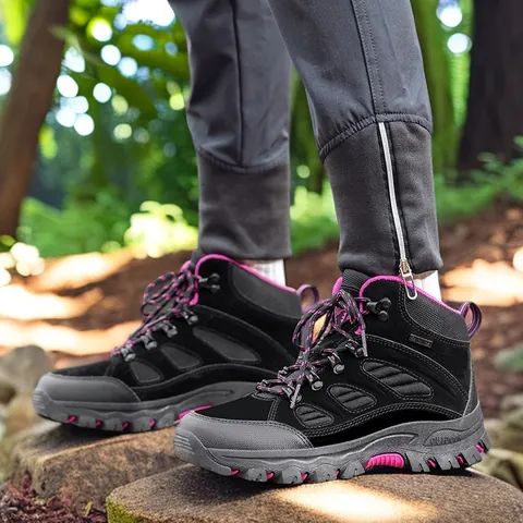 Unisex Waterproof Hiking Shoes High-top Outdoor Climbing Sneakers Breathable Non-slip Trekking Boots For Men Women
