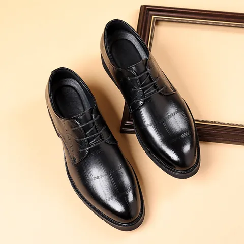 Herren Business Formal Lederschuhe Krokodil Prägung Recyceltes Leder Low Top Schnürschuhe Für Hochzeit Büro