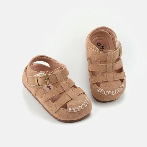 Vintage Hollow Out Baby Pre-walker Sandals For Toddler Boys Girls Anti-slip Soft Sole Closed-toe Roman Summer Shoes