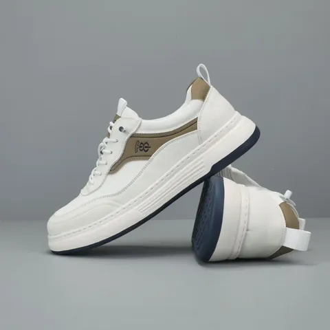 Baskets Décontractées en Maille Respirante pour Hommes 2026 Été Cuir de Vache Première Couche Semelle Épaisse Chaussures Légères