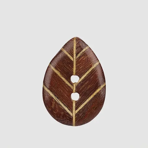 Ebony Wood Leaf Buttons Natural Wood Grain Leaf Shaped Two Hole Buttons For Overcoats Suits Sweaters DIY Sewing Craft Accessories