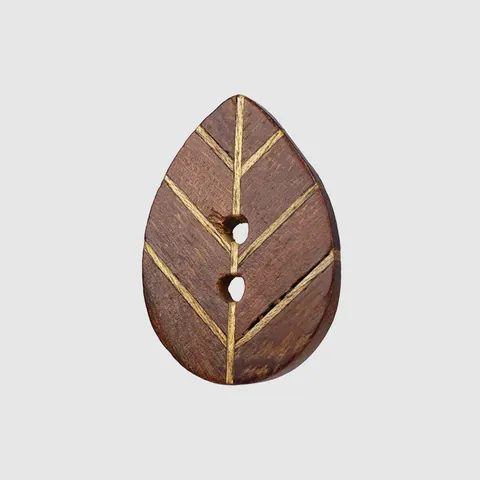 Ebony Wood Leaf Buttons Natural Wood Grain Leaf Shaped Two Hole Buttons For Overcoats Suits Sweaters DIY Sewing Craft Accessories