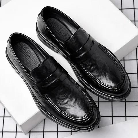 Herren Business Casual Loafer Kunstleder Slipper Halbschuhe Für Büro Täglich Formelle Höhenzunahme Penny Loafer