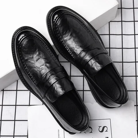 Herren Business Casual Loafer Kunstleder Slipper Halbschuhe Für Büro Täglich Formelle Höhenzunahme Penny Loafer