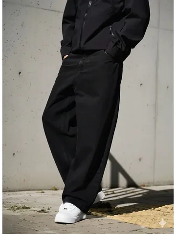 Herren Oversized Jeans Mit Geradem Bein Baumwolle Denim Lose Passform Washed Casual Streetwear Fashion Bottoms Für Herren