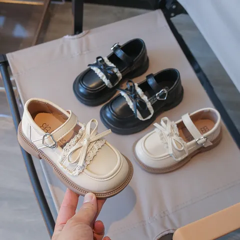Mädchen Mary Jane Lederschuhe Mit Spitze Schleife Herz Schnalle Für Prinzessin Party Aufführung Schule Kinder Formelle Halbschuhe