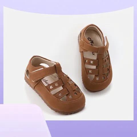 Toddler Hollow Out Leather Shoes Breathable Soft Sole Anti Slip Sandals For Boys Girls Summer Casual Prewalker Shoes