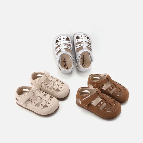 Toddler Hollow Out Leather Shoes Breathable Soft Sole Anti Slip Sandals For Boys Girls Summer Casual Prewalker Shoes