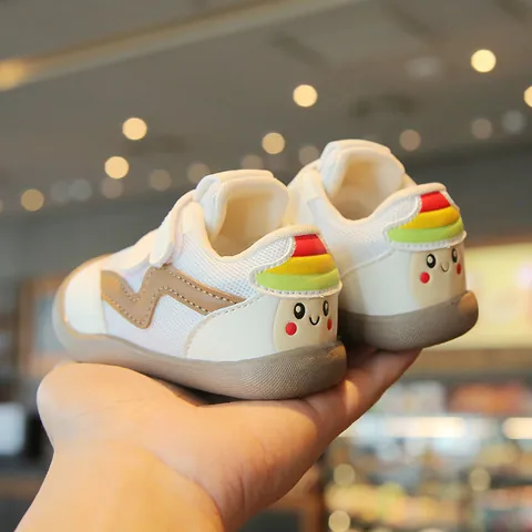 Baby Walking Shoes Breathable Mesh Soft Sole Anti-Slip Cartoon Mushroom Sneakers For Boys Girls Infants Casual Toddler First Walkers