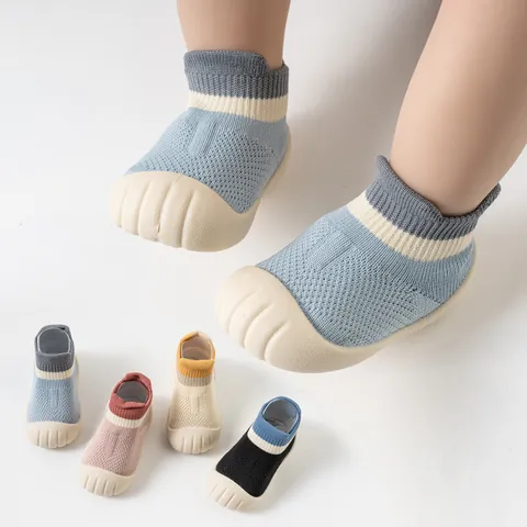 Infant Baby Toddler First Walkers Soft Sole Non-Slip Knit Floor Sock Shoes For Spring Summer Home Casual Breathable Shoes