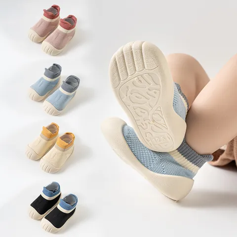 Infant Baby Toddler First Walkers Soft Sole Non-Slip Knit Floor Sock Shoes For Spring Summer Home Casual Breathable Shoes