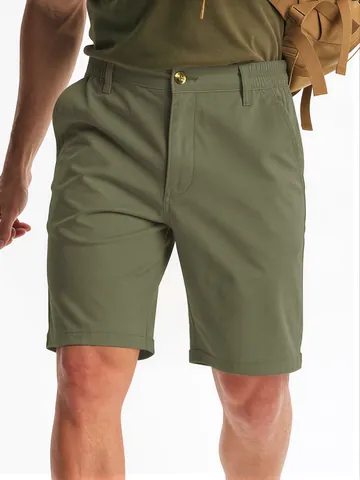 Men's Outdoor Cargo Shorts Loose Fit American Tactical Shorts For Golf Hiking Casual Solid Color Woven Quick Dry Bottom
