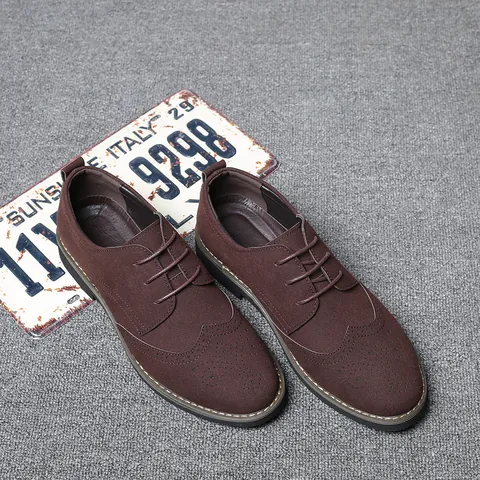 Ανδρικά Casual Παπούτσια Brogue Μεγάλο Μέγεθος Μικροΐνες Suede Με Κορδόνια Βρετανικό Στυλ Sneakers Ίσια Παπούτσια για Μεγάλα Μεγέθη