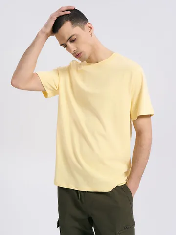 Heren Casual 100% Katoen T-Shirt Korte Mouw Effen Kleur Ronde Hals Losse Pasvorm Zomer Basic Tee Top