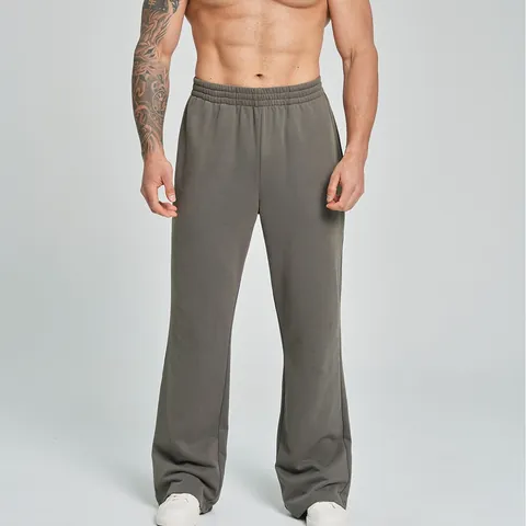 Men's Fashion Flare Wide Leg Sweatpants Loose Fit Casual Athletic Joggers for Gym Training Hiking Sports Trousers