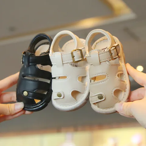 Infant Toddler Baby Summer Sandals Anti-slip Soft Sole Hollow Out Breathable Squeaky Shoes First Walker Shoes For Boys Girls